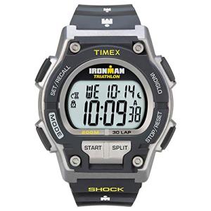 Timex Men's Ironman Triathlon Endure 30 Shock 42mm Watch – Black & Gray Case Yellow Accents with Black Resin Strap