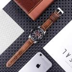 Berfine 22mm Quick Release Retro Leather Watch Band,Vintage Oil-tanned Pull-up Leather Watch Strap Replacement,Brown