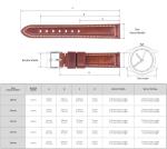 Berfine 22mm Quick Release Retro Leather Watch Band,Vintage Oil-tanned Pull-up Leather Watch Strap Replacement,Brown