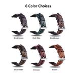 Berfine 22mm Quick Release Retro Leather Watch Band,Vintage Oil-tanned Pull-up Leather Watch Strap Replacement,Brown