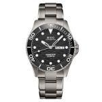 MIDO Ocean Star 200C Titanium - Swiss Automatic Diving Watch for Men - 42.5mm Stainless Steel Case - Rotating Ceramic Bezel - Black Wave-Design Dial with Day,Date Calendar - Stainless Steel Bracelet - M0424304405100