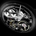 RAYMOND WEIL Freelancer Men's Calibre RW1212 Skeleton Automatic Watch - 42 mm, Stainless Steel with Black PVD Coating, Black Rubber Strap, Open-Worked Black Dial (2785-BKR-20000)