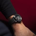 RAYMOND WEIL Freelancer Men's Calibre RW1212 Skeleton Automatic Watch - 42 mm, Stainless Steel with Black PVD Coating, Black Rubber Strap, Open-Worked Black Dial (2785-BKR-20000)