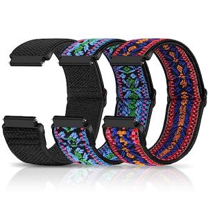 Relting Compatible with 16mm 18mm 19mm 20mm 22mm 24mm Watch Bands Quick Release Replacement Wristband,Adjustable Stretchy Nylon Solo Loop Straps Fabric Braided Sport Elastic Bands for Men Women