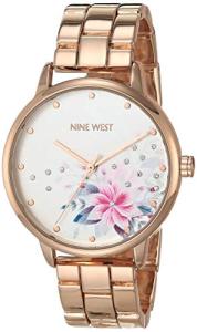 Nine West Women's Crystal Accented Bracelet Watch