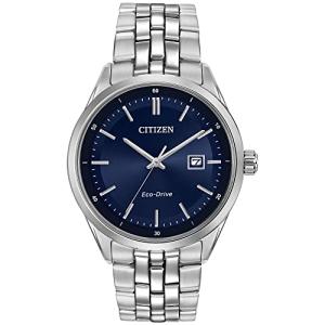 Citizen Men's Classic Addysen Eco-Drive Watch, 3-Hand Date, Sapphire Crystal, Stainless/ Blue Dial, 41mm (Model: BM7251-53L)