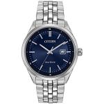 Citizen Men's Classic Addysen Eco-Drive Watch, 3-Hand Date, Sapphire Crystal, Stainless/ Blue Dial, 41mm (Model: BM7251-53L)