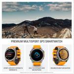 Garmin fēnix® 8 – 51 mm, AMOLED, Sapphire, Premium Multisport GPS Smartwatch, Long-Lasting Battery Life, Dive-Rated, Built-in LED Flashlight, Titanium with Spark Orange/Graphite Band