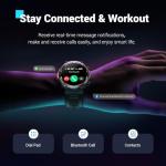 Military Smart Watch for Men(Answer/Make Calls),Outdoor Smartwatch with 100 Days Battery/Flashlight/Compass/Heart Rate/SpO2/Sleep Monitor/2 Straps, Rugged Fitness Watch for iPhone/Android Phones