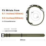 ANNEFIT Nylon Watch Band 22mm, One-Piece Waterproof Military Watch Straps with Heavy Black Buckle (Army Green)