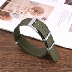 ANNEFIT Nylon Watch Band 22mm, One-Piece Waterproof Military Watch Straps with Heavy Black Buckle (Army Green)