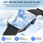 Haulvean Curve Smart Watch for Men Women, 1.91" Smartwatches with 120+ Sport Modes, Fitness Tracker with Bluetooth Call, Heart Rate, Waterproof Activity Tracker Smartwatch for iOS Android Phones