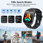 Haulvean Curve Smart Watch for Men Women, 1.91" Smartwatches with 120+ Sport Modes, Fitness Tracker with Bluetooth Call, Heart Rate, Waterproof Activity Tracker Smartwatch for iOS Android Phones