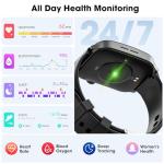 Haulvean Curve Smart Watch for Men Women, 1.91" Smartwatches with 120+ Sport Modes, Fitness Tracker with Bluetooth Call, Heart Rate, Waterproof Activity Tracker Smartwatch for iOS Android Phones