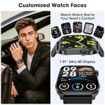 Haulvean Curve Smart Watch for Men Women, 1.91" Smartwatches with 120+ Sport Modes, Fitness Tracker with Bluetooth Call, Heart Rate, Waterproof Activity Tracker Smartwatch for iOS Android Phones