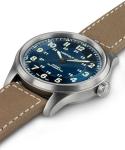 Hamilton Watch Khaki Field Titanium Auto | Swiss Made | 42mm Titanium Case | Blue Dial Analog Watch | Brown Leather Strap (Model: H70545540)
