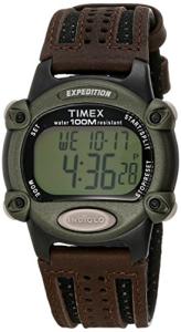 Timex Men's T48042 Expedition Full-Size Digital CAT Brown Nylon/Leather Strap Watch