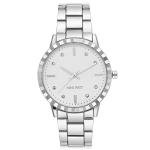 Nine West Women's NW/2283SVSV Crystal Accented Silver-Tone Bracelet Watch