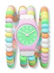 Swatch Women Dress Pink Watch Plastic Quartz Caramellissima L
