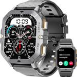 OUKITEL Smart Watch for Men, Military Watches 2.02” HD Touchscreen Answer/Make Calls, Waterproof Fitness Tracker with Heart Rate/Blood Oxygen/Sleep Monitor/100+ Sports Modes, for Android & iOS