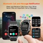 OUKITEL Smart Watch for Men, Military Watches 2.02” HD Touchscreen Answer/Make Calls, Waterproof Fitness Tracker with Heart Rate/Blood Oxygen/Sleep Monitor/100+ Sports Modes, for Android & iOS