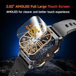 OUKITEL Smart Watch for Men, Military Watches 2.02” HD Touchscreen Answer/Make Calls, Waterproof Fitness Tracker with Heart Rate/Blood Oxygen/Sleep Monitor/100+ Sports Modes, for Android & iOS