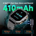 OUKITEL Smart Watch for Men, Military Watches 2.02” HD Touchscreen Answer/Make Calls, Waterproof Fitness Tracker with Heart Rate/Blood Oxygen/Sleep Monitor/100+ Sports Modes, for Android & iOS