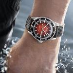 MIDO Ocean Star Tribute Gradient - Swiss Automatic Watch for Men - Red Dial - 40.5mm Stainless Steel Case - Black Rubber Strap - M0268301742100