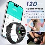 DIVOAZBVO Smart Watches for Women Men, 1.39" HD IPS Touchscreen Smartwatch with 120 Sports Modes, Heart Rate/Sleep Monitor, IP67 Waterproof, Bluetooth Call & Music Control for iPhone/Android (Black)