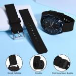 WOCCI 20mm Black Silicone Quick Release Watch Band