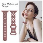 Slim Silicone Bands Compatible with Apple Watch Band 40mm 38mm 41mm 44mm 45mm 46mm 42mm Women Floral Breathable Braided Lace Thin Sport Strap Replacement Wristbands for iWatch SE Series 10 9 8 7 6 5 4 3 ultra 2