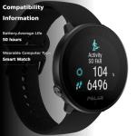 POLAR Unite Water Resistant Health Tracker GPS Smartwatch with Fitness Monitoring Tools;, S-L, for Men or Women, Black-Black