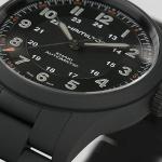 Hamilton Khaki Field Auto | Swiss Made | Titanium Case | Black Dial Analog Watch | Black PVD Bracelet (Model: H70215130)