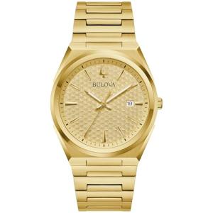 Bulova Mens Classic Quartz Gold Stainless Steel Watch, Champagne Pattern Dial, Style:97B226