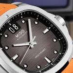 MIDO Multifort TV Big Date - Swiss Automatic Watch for Men - 40mm Case - Grey Dial - Orange Rubber Strap M0495261708100