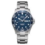 MIDO Ocean Star 200C - Swiss Automatic Diving Watch for Men - 42.5mm Stainless Steel Case - Rotating Ceramic Bezel - Blue Wave-Design Dial with Day,Date Calendar - Stainless Steel Bracelet - M0424301104100