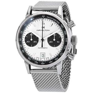 Hamilton Watch American Classic Intra-Matic Auto Chrono | Swiss Made | 40mm Stainless Steel Case | White Dial Analog Watch | Silver Stainless Steel Bracelet (Model: H38416111)