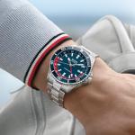 MIDO Ocean Star GMT - Swiss Automatic Watch for Men - 44mm Stainless Steel Case with Blue and Red Ceramic Rotating Bezel - Blue Dial - Stainless Steel Bracelet - M0266291104100