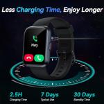 Smart Watches for Men Android & iPhone, 1.8" Alexa Built-in Smartwatches Fitness Tracker Watch with Bluetooth Calls, IP68 Waterproof, Heart Rate/Sleep/SpO2 Monitor, 110 Sport Modes - Black