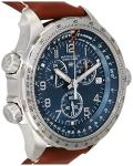 Hamilton Watch Khaki Aviation X-Wind GMT Swiss Chronograph Quartz Watch 46mm Case, Blue Dial, Brown Leather Strap (Model: H77922541)