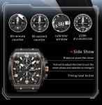 OLEVS Black Watches for Men Dress Mens Black Watch Military Rubber Big Face Analog Quartz Rectangle Rose Gold Wrist Watches for Man Waterproof Date Silicone Luxury Square Reloj para Hombre