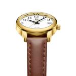 LN LENQIN Ladies Watches Analog Quartz Watch for Women Waterproof Women's Wrist Watches Easy Reader Womens Watch with Leather Strap (Dark Brown Gold White)