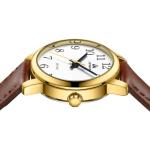 LN LENQIN Ladies Watches Analog Quartz Watch for Women Waterproof Women's Wrist Watches Easy Reader Womens Watch with Leather Strap (Dark Brown Gold White)