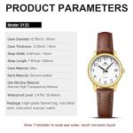 LN LENQIN Ladies Watches Analog Quartz Watch for Women Waterproof Women's Wrist Watches Easy Reader Womens Watch with Leather Strap (Dark Brown Gold White)