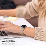 Easuny 8 Pack Bands for Women Compatible with Apple Watch 40mm 41mm 38mm 42mm 44mm 45mm 46mm 49mm iWatch Series 11 10 9 8 7 6 5 4 3 Ultra SE 3 SE 2nd, Soft Silicone Floral Engraved Dressy Wrist Straps