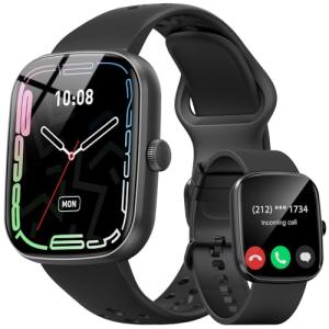 Smart Watch (Answer/Make Call), 1.96" SmartWatches for Men Women with Heart Rate/Activity Tracking, Fitness Tracker Watch with IP68 Waterproof/Pedometer, Smart Watch for Android/iPhone Compatible