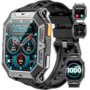LIGE Military Smart Watches for Men(Answer/Make Calls),100-Day Battery Life,2.13" AMOLED Outdoor Sports Smartwatch with Compass,Heart Rate/Sleep Monitor Fitness Tracker for Android iOS,Nylon