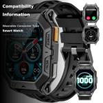 LIGE Military Smart Watches for Men(Answer/Make Calls),100-Day Battery Life,2.13" AMOLED Outdoor Sports Smartwatch with Compass,Heart Rate/Sleep Monitor Fitness Tracker for Android iOS,Nylon