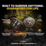 CARBINOX Blaze Smart Watch with GPS (Sport Mode), Rugged Fitness Tracker Waterproof IP69K, Compatible with Android and iOS, 170+ Sports Modes, Gorilla Glass Screen, Make/Receive Calls (Square)