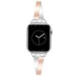MOINSPIRE Silver Slim Band for Women Compatible with Apple Watch 38mm 40mm 41mm 42mm(S10/11) Designer Bling Jewelry Dressy Bracelet Adjustable Metal Strap for iWatch Series 11/10/9/8/7/6/5/4/SE 3/2/1